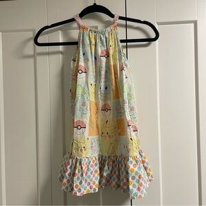 Vintage Pokemon Handmade Dress Ruffle Hem Kids Girls Children’s 90s Y2K